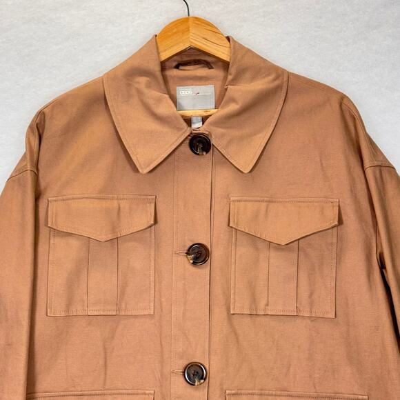 ASOS Oversized Utility Warm Caramel Cotton Jacket Sz 6 ScandiStyle StreetStyle - Picture 3 of 7